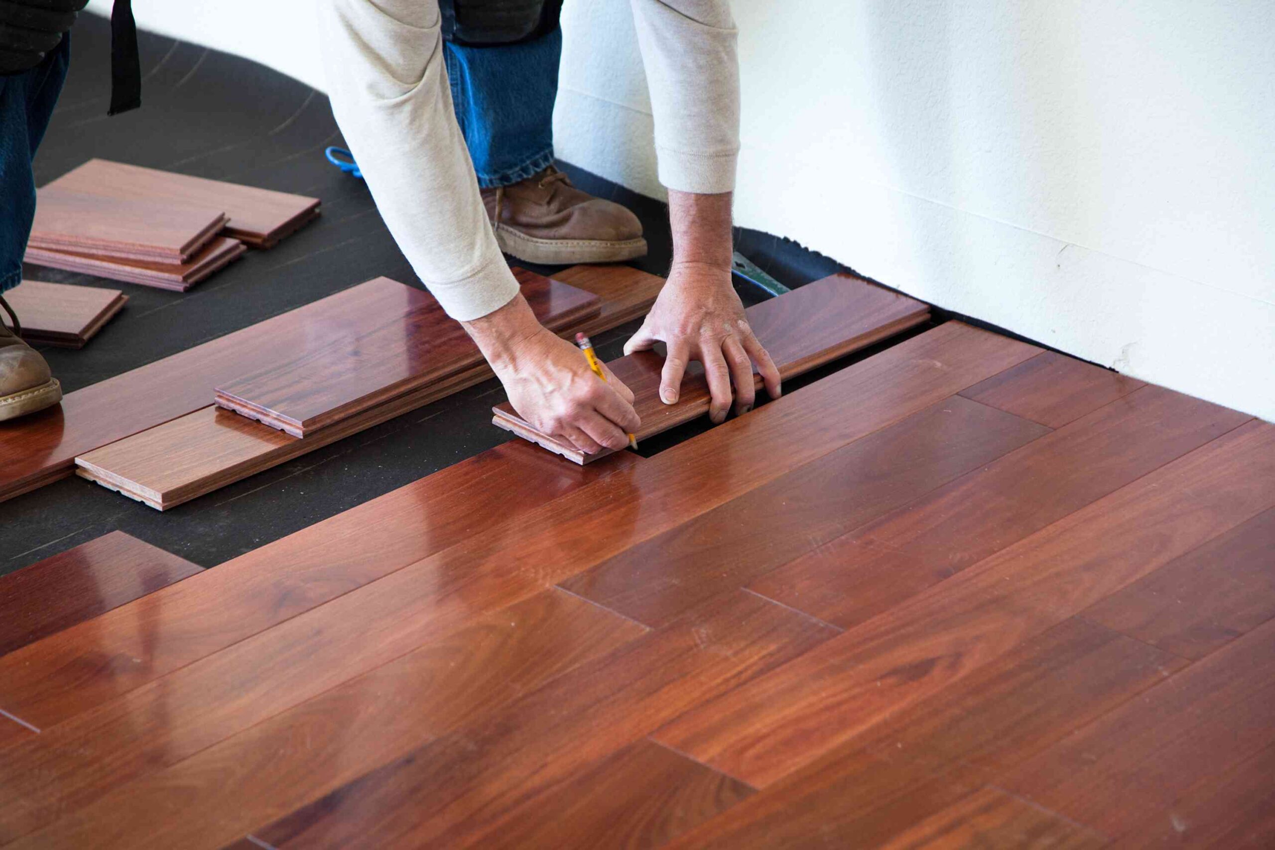 Solid timber floor installation