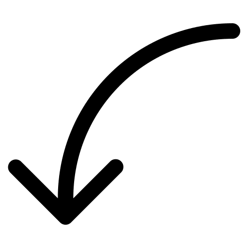 A simple black hand-drawn style arrow curving downward to the left.